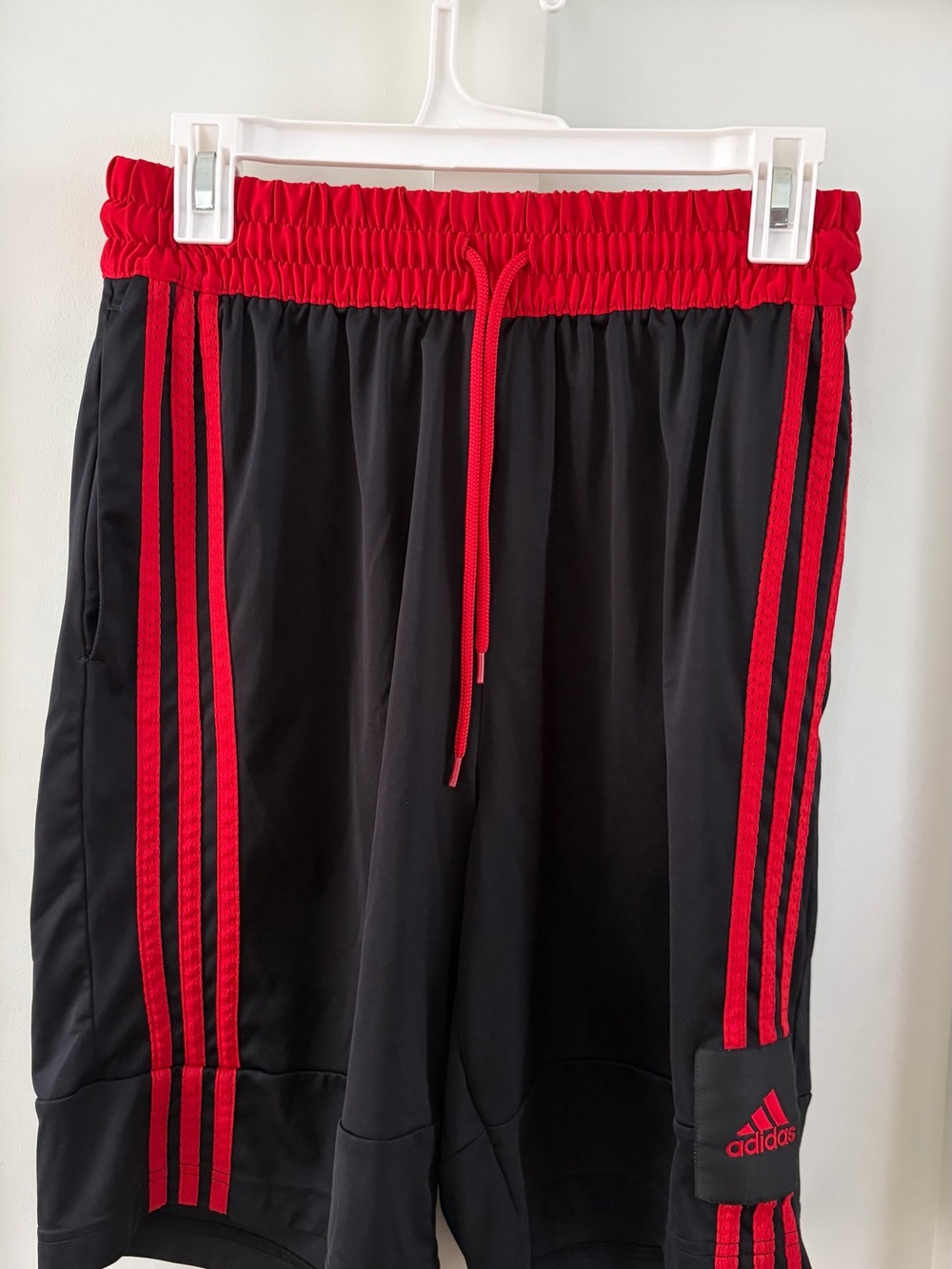 Adidas Men’s Basketball Shorts | Black & Red | Size Medium | Athletic